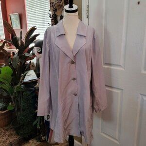 J.Jill Lightweight Jacket Size Large Gray Back Pleats Pleated Pockets Lagenlook